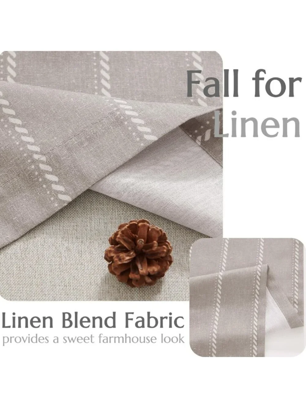Nautical Striped Linen Valance Curtain - 16